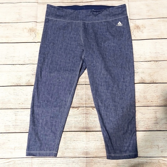 Adidas Blue Climalite 3/4 Length Capri Leggings  Size XL - Picture 1 of 6